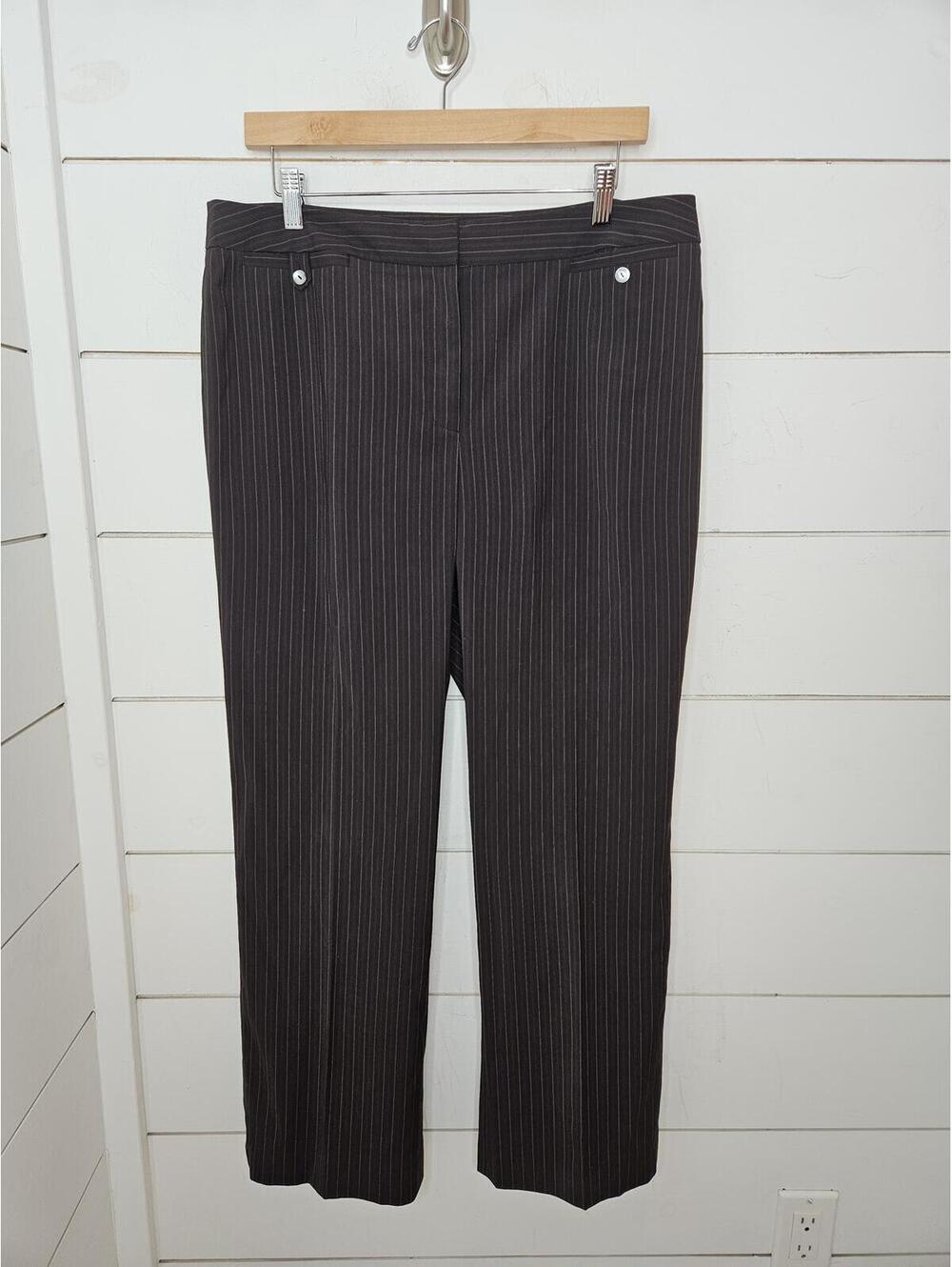 Style & Co size 14 black with pin stripes cropped straight leg dress pants